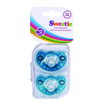 Sweetie Silicone Pacifier Refuser Soother 2 Count (Blue)