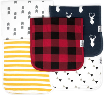 Kiddystar 5-Pack Organic Cotton Burp Cloths - Ultra-Absorbent, Soft & Large (21   X10   ) - Perfect For Spit-Up & Drooling