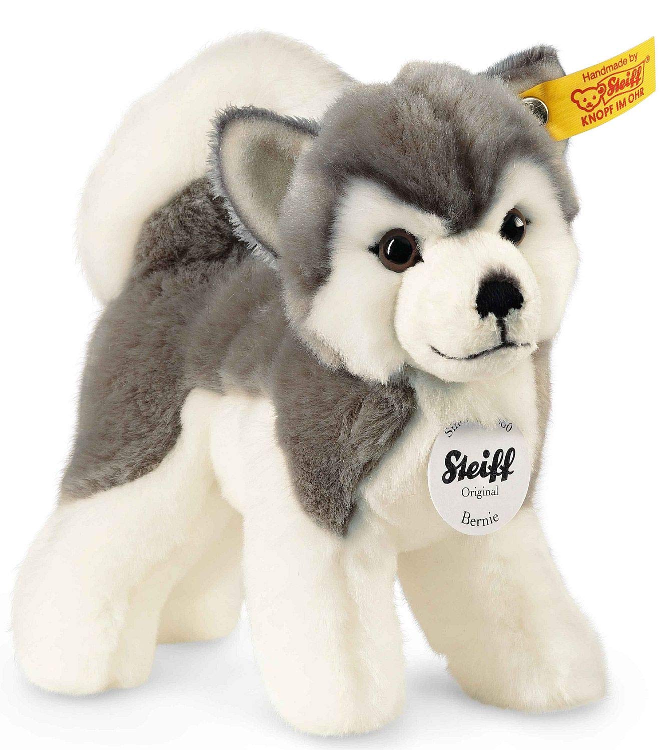 Steiff Bernie Husky Plush, Grey/White