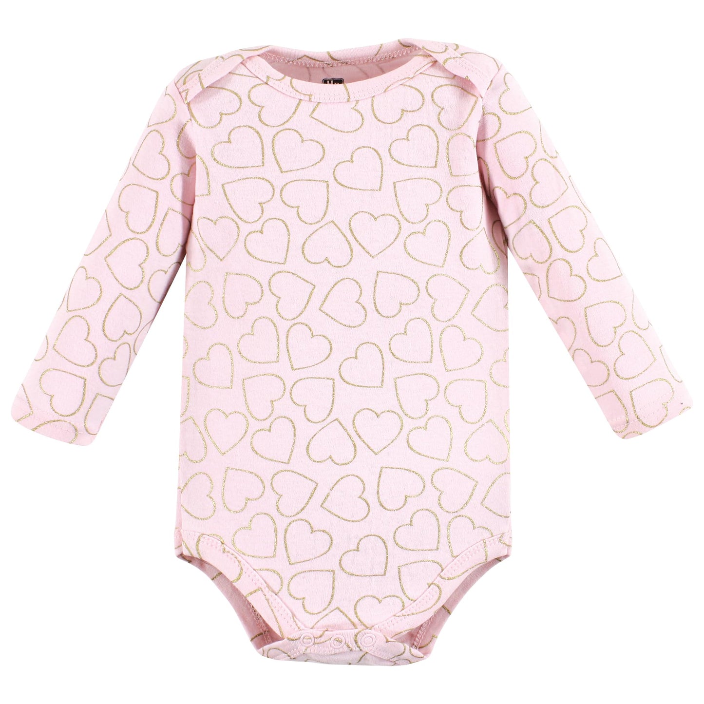 Hudson Baby Unisex Baby Cotton Long-Sleeve Bodysuits, Girl Daddy Pink Navy, 9-12 Months