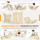 Bluewood Pikler Triangle Set With Cushion, 8-In-1 Climbing Toys For Toddlers, Montessori Philosophy Play Jungle Gym With Arch, R