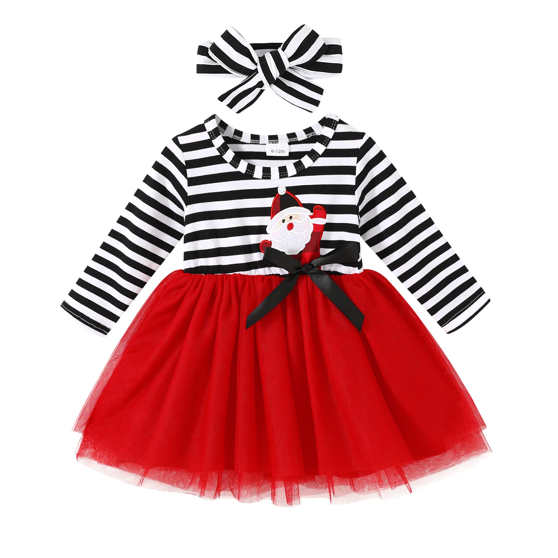 Mamami 2Pcs Toddler Baby Girl Christmas Dress Cotton Long Sleeve Santa – Cutebab WBBAPB08CVHVSVX