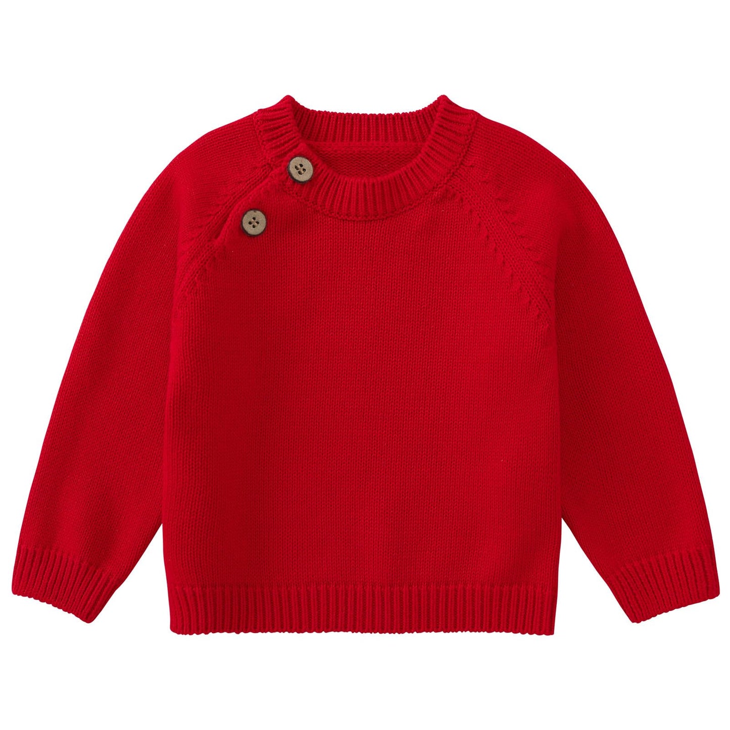 Pureborn Baby Toddler Boys Girls Pullover Sweater Christmas Cotton Knit Warm Crewneck Long Sleeve Tops Solid Red 18-24 Months