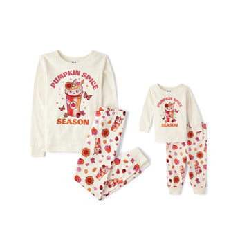The Children'S Place,Unisex Baby,And Kids, Sibling Matching, Holiday Pajama Sets, Cotton,Pumpkin Spice Season,2 Years