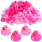 Deekin 25 Pcs Breast Cancer Awareness Rubber Ducks Bulk 1.57 Inch Pink Ribbon Float Rubber Ducks for Women Bathroom Toy for Brea