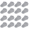 Tenpluszero Toddler Socks-16 Packs Kids Low Cut Ankle Socks Baby Boys Girls Breathable Socks(Grey,46T)