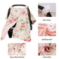 Insular Floral Car Seat Covers For Babies, Infant Minky Car Seat Canopy Cover For Boys Girls, Newborn Carseat Cover, Breasstfeed