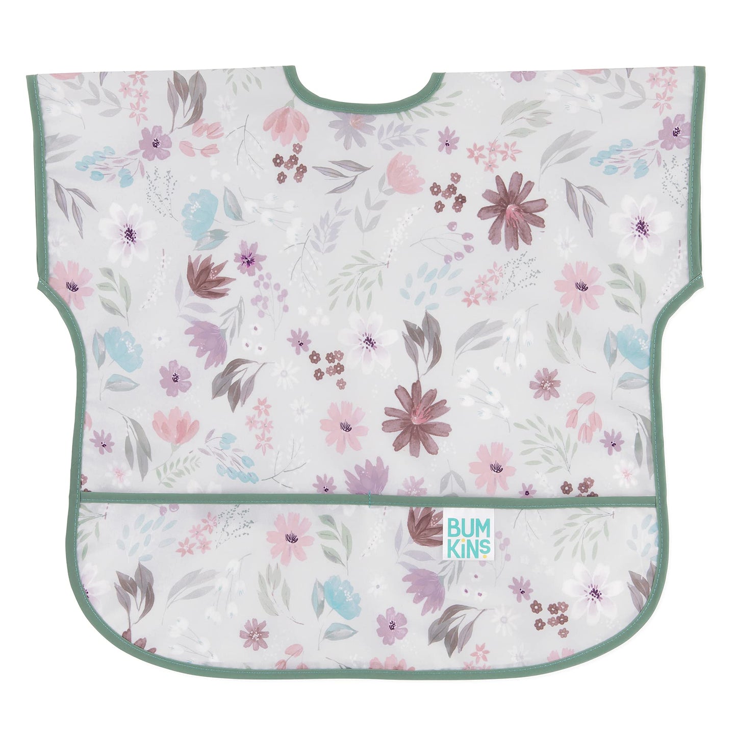 Bumkins Short Sleeve Bib For Girl Or Boy, Toddler And Kids For 1-3 Years, Large Size, Essential Must Have For Junior Children, E