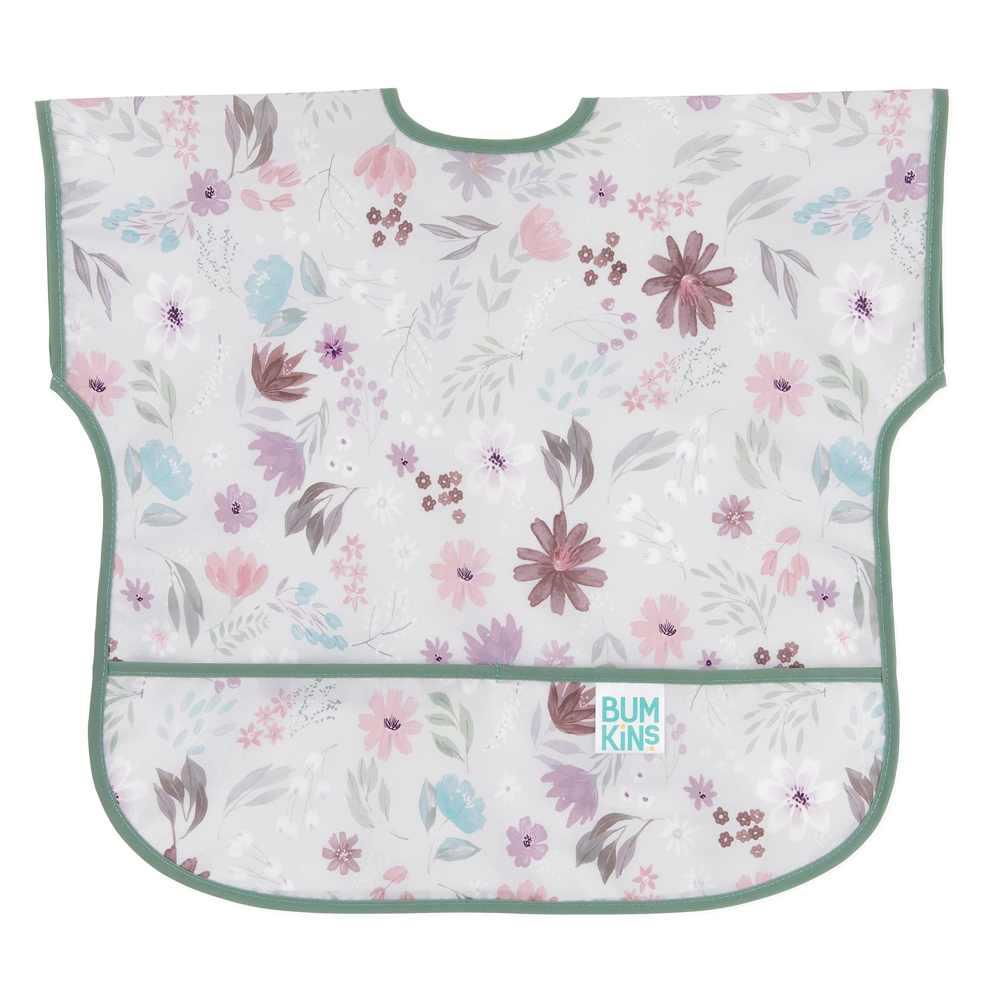 Bumkins Short Sleeve Bib For Girl Or Boy, Toddler And Kids For 1-3 Years, Large Size, Essential Must Have For Junior Children, E