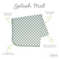 Bapronbaby Sage Checkerboard Splash Mat - Waterproof Catch-All For Under High Chairs, Floors, Tables, Playtime Or Arts & Crafts