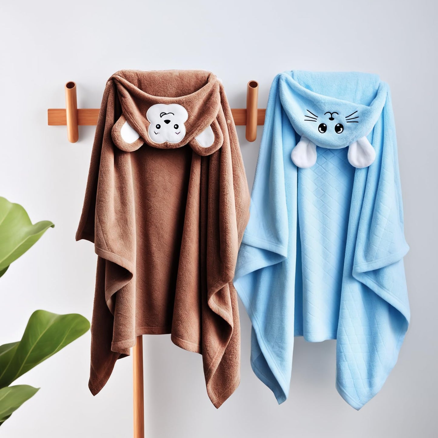 Toddler Bath Towel Hooded Kids Towels Bath Toddler Towels For Boy Girl 0-5 Years, 2-Pack Soft & Absorbent Kids Hooded Bath Towel
