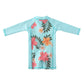 Sweegentle Baby Girl Beach Swimwear Long Sleeve Rashguard Upf 50+ -Sun Protective Sunsuit With Hat Aqua