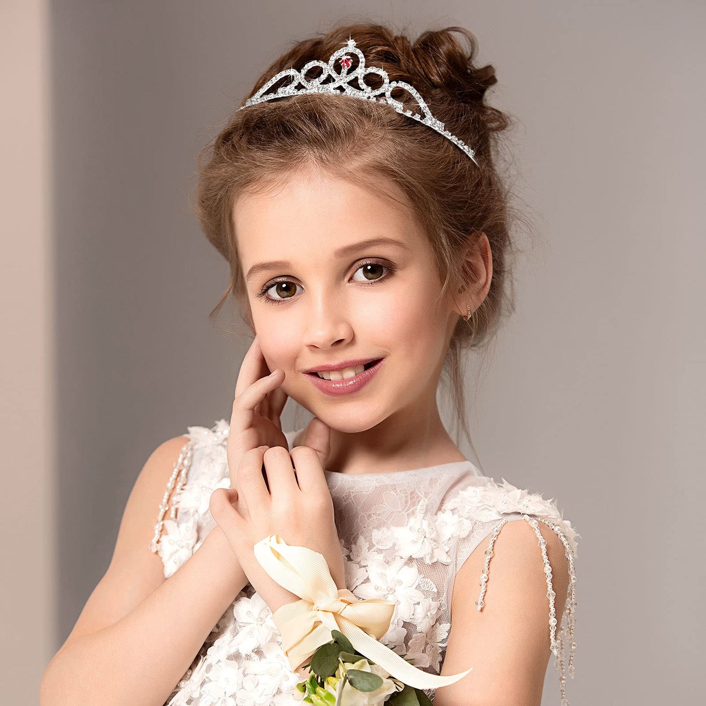 Chuangdi 16 Pcs Bulk Girls Tiara Crown Silver Princess Rhinestone Headband Crystal Wedding Tiara For Kid Women Birthday Party(Lo