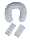 Little Beginnings Infant Neck Roll And Strap Covers Combo Pack, Blue Stars