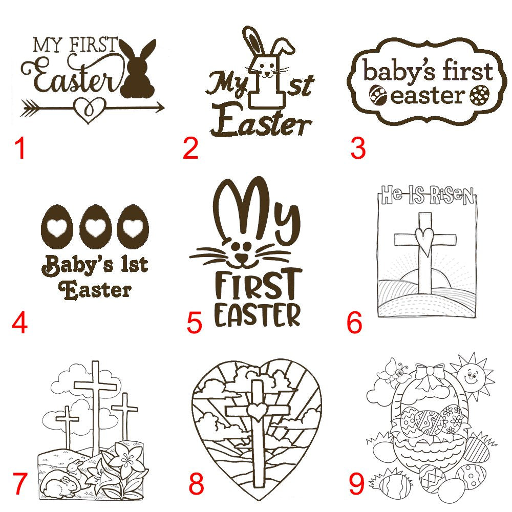 Baby'S First Easter Gift 2024 - Personalized Block Easter Gift Custom Engraved Wooden Baby Block For Boy And Girl Choose Image E