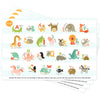 Disposable Placemats For Baby 40 Pack Stick-On Baby Placemat Alphabet Abc Animal Kids Table Mat For Restaurants Dining Table Tra