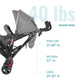 Dream On Me Volgo Twin Umbrella Stroller In Gray, Lightweight Double Stroller For Infant & Toddler, Compact Easy Fold, Large Sto