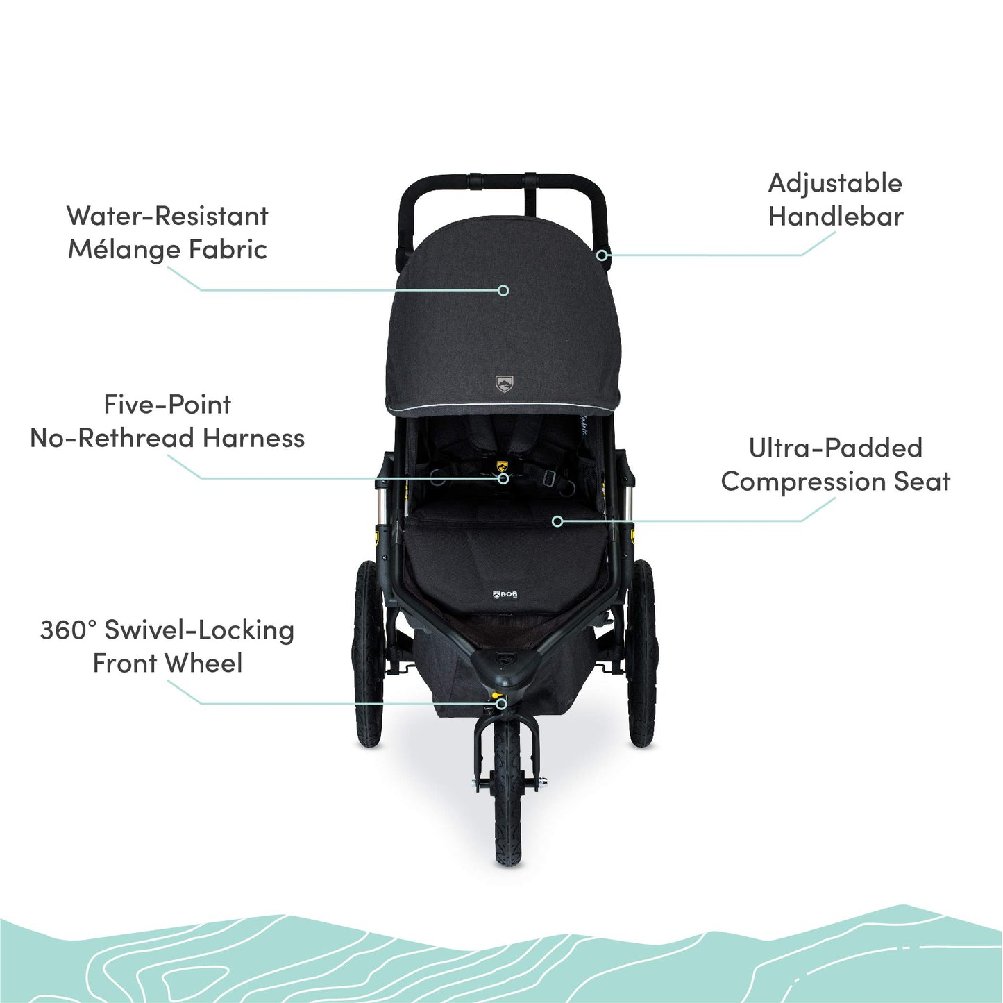 Bob Gear Alterrain Jogging Stroller, Melange Black