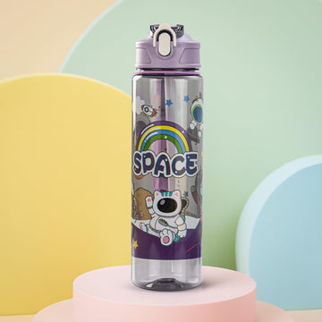 Baybee Galaxy Kids Water Bottle 800Ml | LeakProof Baby Sipper Bottle With Flip Lock Lid & Silicone Straw | BpaFree School Wate