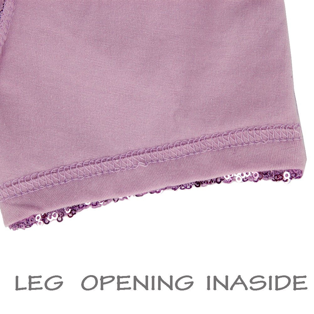 Cilucu Girls Shorts Toddler Sequin Shorts Sparkles On Both Sides Purple 5T