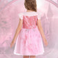 Marendyee Pink Witch Dress For Girls Halloween Costume Kids Tulle Dresses Flutter Sleeve (9-10 Years)