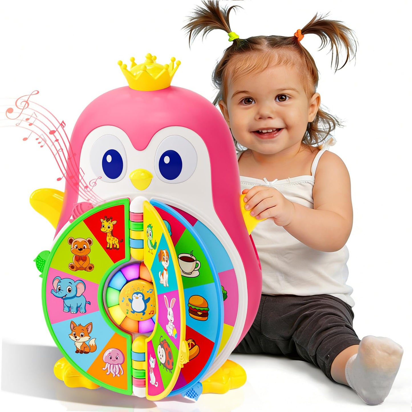 Toys for 1 Year Old Girl, Musical Penguin Learning Toy for Toddlers 1-3, Interactive Educational Toy with Lights & Sounds, First