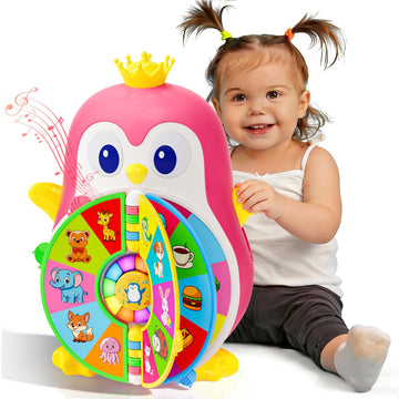Toys for 1 Year Old Girl, Musical Penguin Learning Toy for Toddlers 1-3, Interactive Educational Toy with Lights & Sounds, First