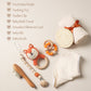 Baby Gift Set For Newborn New Baby Gift Set - 7 Pcs Newborn Baby Essentials Basket Baby Bath Set With Baby Blanket Baby Rattle -