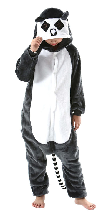 Atoz Onesie For Kids, Animal Pajamas Halloween Cosplay Costume For Girls Boys, Lemur 4-5T