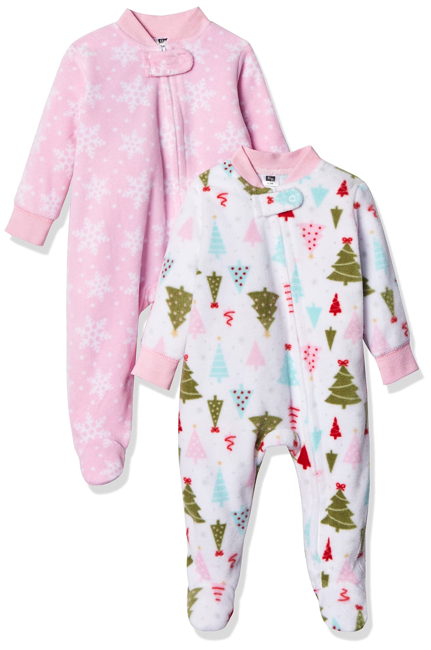 Hudson Baby Unisex Baby Fleece Sleep And Play, Sparkle Trees, 0-3 Months Us