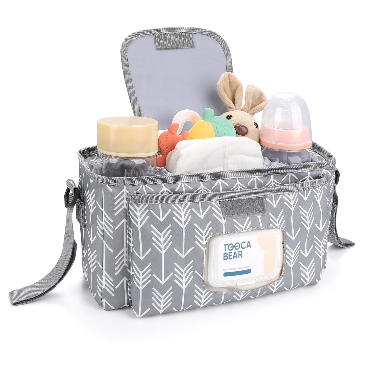 Accmor Universal Stroller Organizer With Insulated Cup Holder And Shoulder Strap, Stroller Bag Caddy Organizer Stroller Accessor