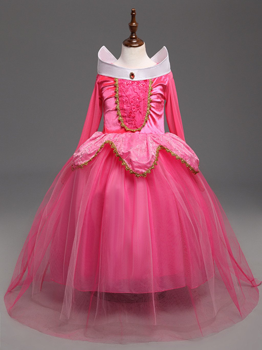 Dreamhigh Sleeping Beauty Princess Party Girls Costume Dress (Pink, 5-6 Years)