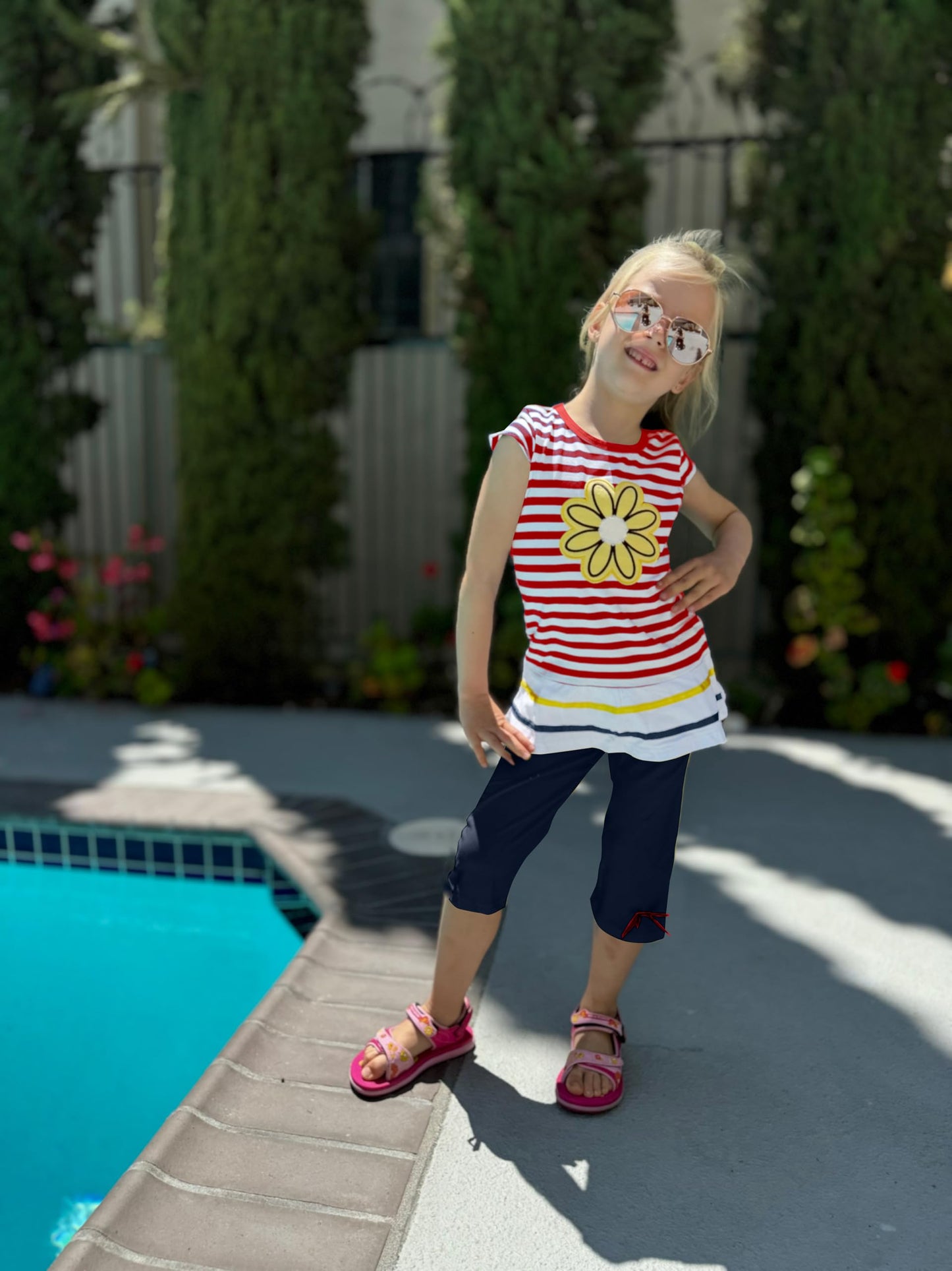 Lukycild Baby Girls Summer Clothes Casual Clothing Suit Short Sleeve Striped T-Shirt +Pants