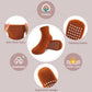 Jakidar 12 Pairs Baby Socks Cotton Crew Toddler Socks Grips Non Slip Bottom Socks, Magenta Caramel Cream 6-12M