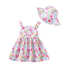 Baby Girl Dress Newborn Boho Summer Dress Halter Short Sleeve Floral Dresses Pink Baby Outfit Set Infant Clothes For Girls 0-3 M