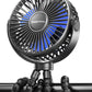 Sweetfull Portable Stroller Fan With Led Display 4000Mah Battery Powered Mini Clip Fan, 4-Speed Rechargeable Small Personal Fan