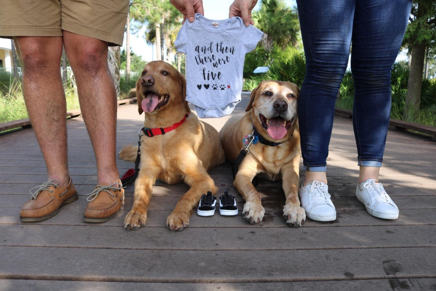 Bfustyle Child Baby Boy Girl Unisex Announcement Romper And Then There Were Five Paws Print Short Sleeve Winter Pregnancy Reveal