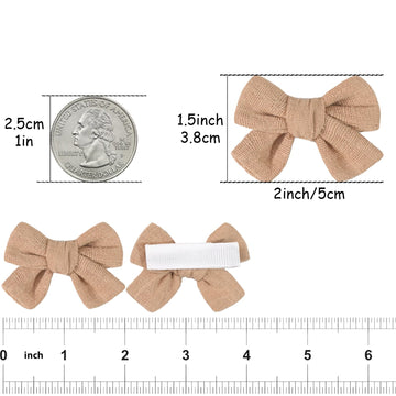 C?Llot 10 Pieces 2Inch Girls Hair Bows Linen Fabric Bows Alligator Clips Hair Accessories For Baby Toddlers And Infants(5 Pairs