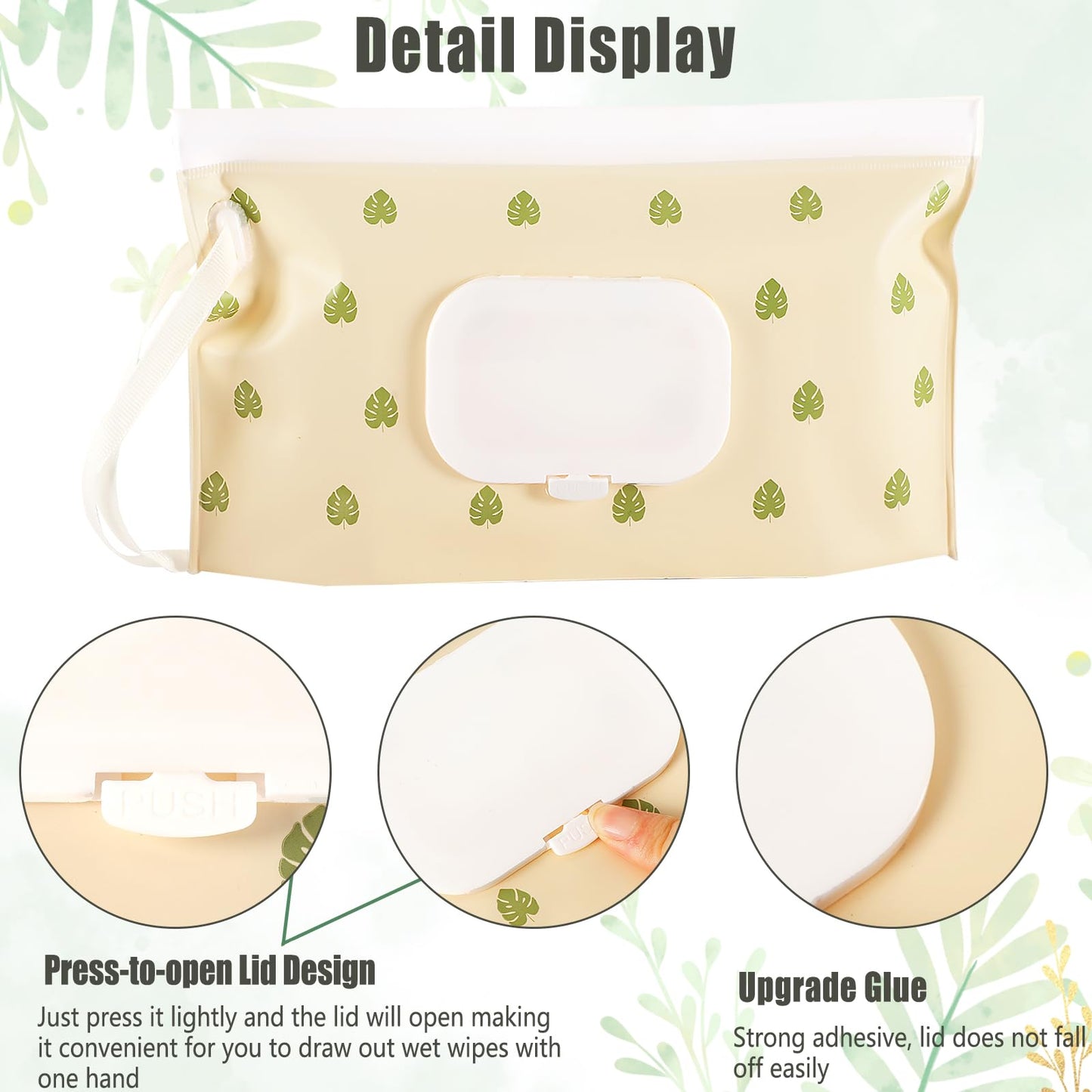 Febsnow 2 Pack Baby Wipes Dispenser, Portable Refillable Wipe Holder Baby Wipes Container Travel Wipes Case Reusable Boho Wet Wi