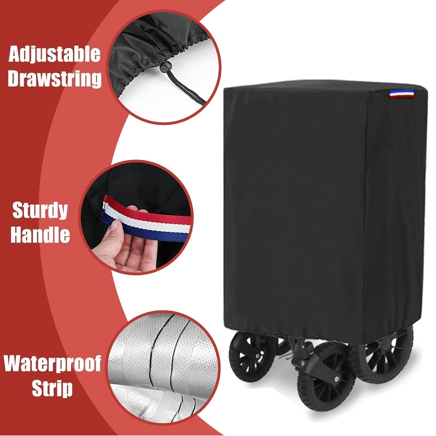 Rilime Wagon Cover Compatible With Wonderfold Wagon W2 Series(Cover-Only),Waterproof 420D Stroller Wagons Covers With Handle Adj