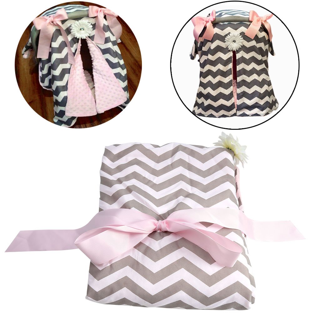 Carseat Canopy Nursing Cover Up With Opening Newborn Baby Girls Soft Safety Car Canopy Seat Nursing Cover Multi-Use Blanket