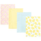 Hudson Baby Unisex Baby Cotton Flannel Burp Cloths, Lemon Daisy 4 Pack, One Size