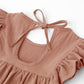 Lyxiof Toddler Baby Girl Cotton Linen Dress Ruffle Sleeve Halter Sleeveless Kids Casual Dresses Light Coffee 100Cm
