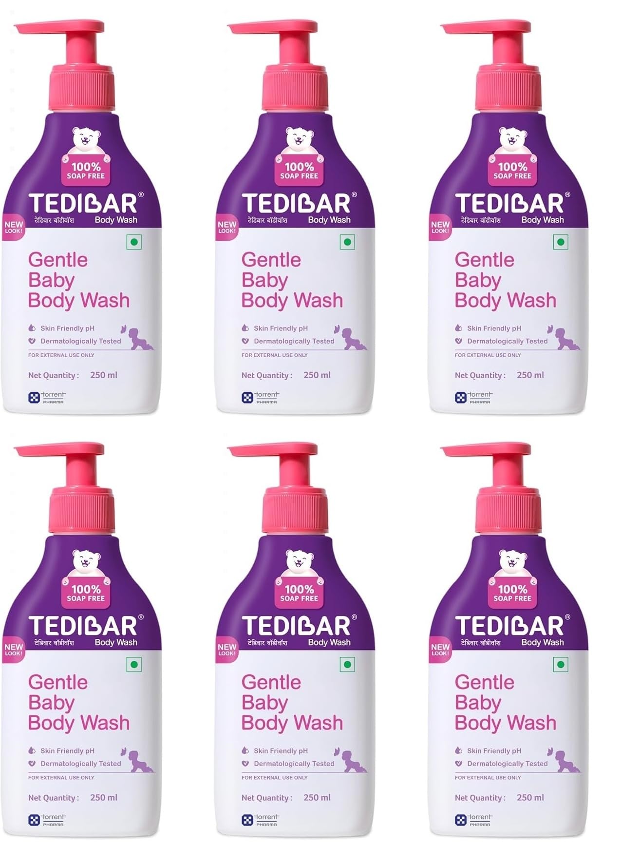 Tedibar Rich Moisturising Baby Body Wash 250Ml With Skin Friendly Ph | 100% Soap & Alkali Free | Prevents Dryness & Rahses | Der