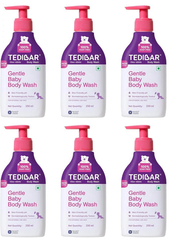 Tedibar Rich Moisturising Baby Body Wash 250Ml With Skin Friendly Ph | 100% Soap & Alkali Free | Prevents Dryness & Rahses | Der