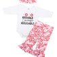 Unique Baby Girls Pink Xoxo Valentines Day Layette Set (18M, Pink)