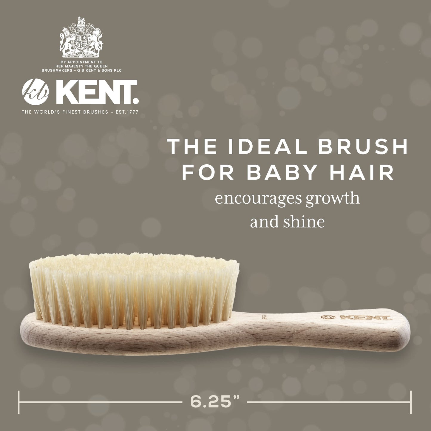 Kent Ba29 Cradle Cap Baby Hair Brush With Soft Natural Bristles And Travel Pouch - Baby Essentials For Newborn Hair Brush Made I