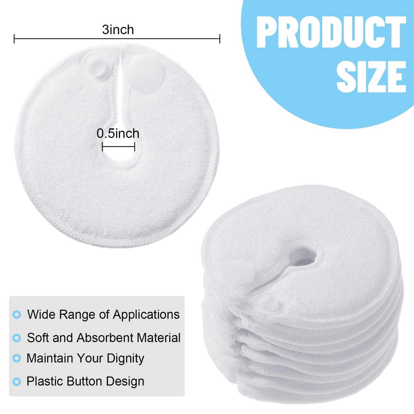56 Pack G Tube Button Covers G Tube Pads Holder Peritoneal Abdominal Feeding Tube Supplies Soft Absorbent Cotton Pads Nursing Pa