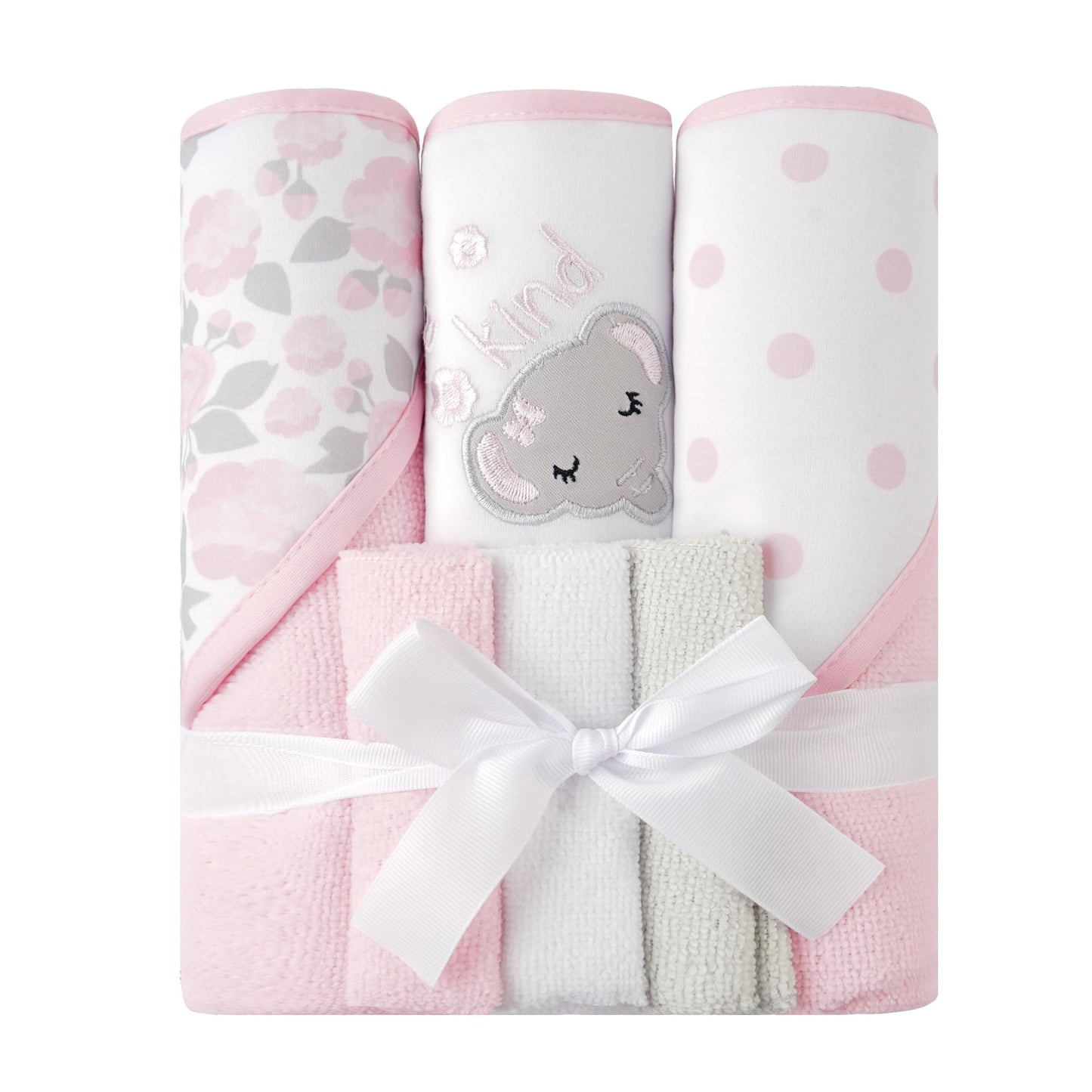 Viviland Baby Towels and Baby Wash Cloths Set Hooded Baby Towels Baby Wipes Absorbent Bath Face Towels Burp Cloths or Face Towel