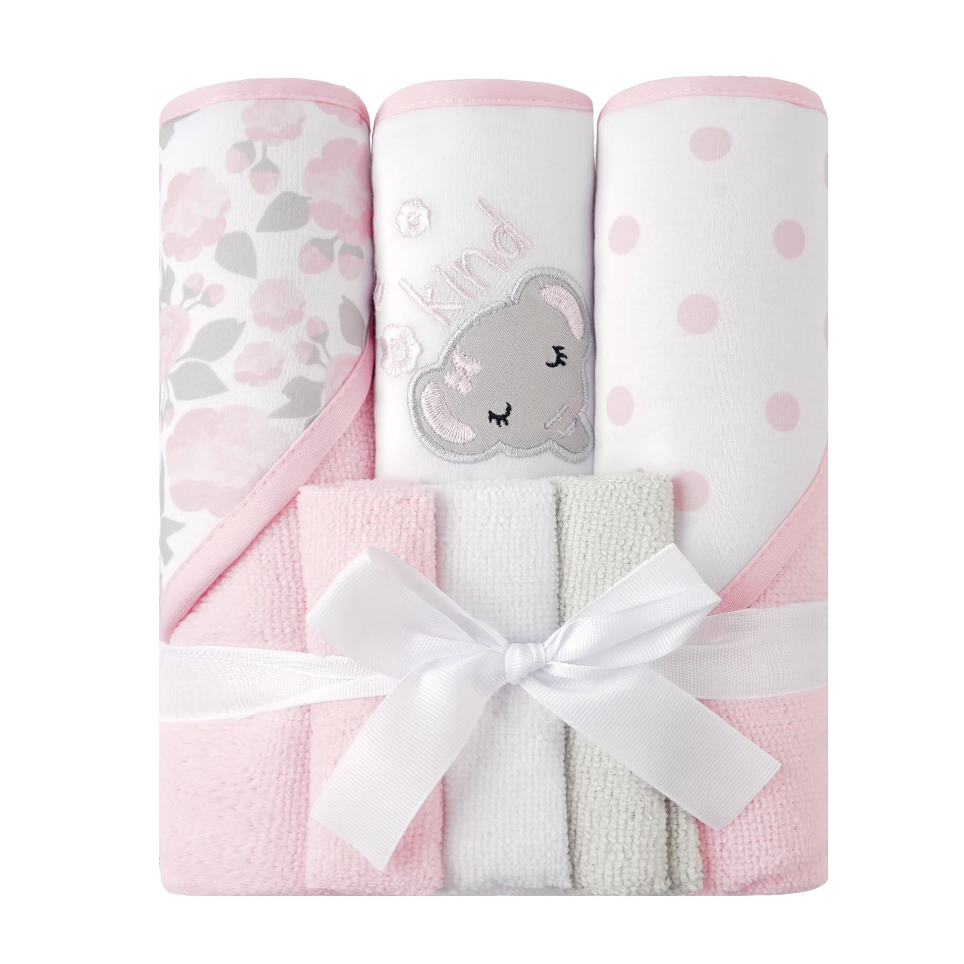 Viviland Baby Towels and Baby Wash Cloths Set Hooded Baby Towels Baby Wipes Absorbent Bath Face Towels Burp Cloths or Face Towel